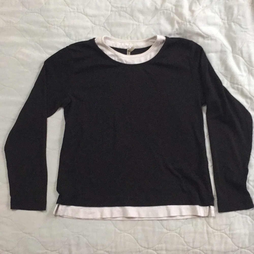 Black and white shirt.